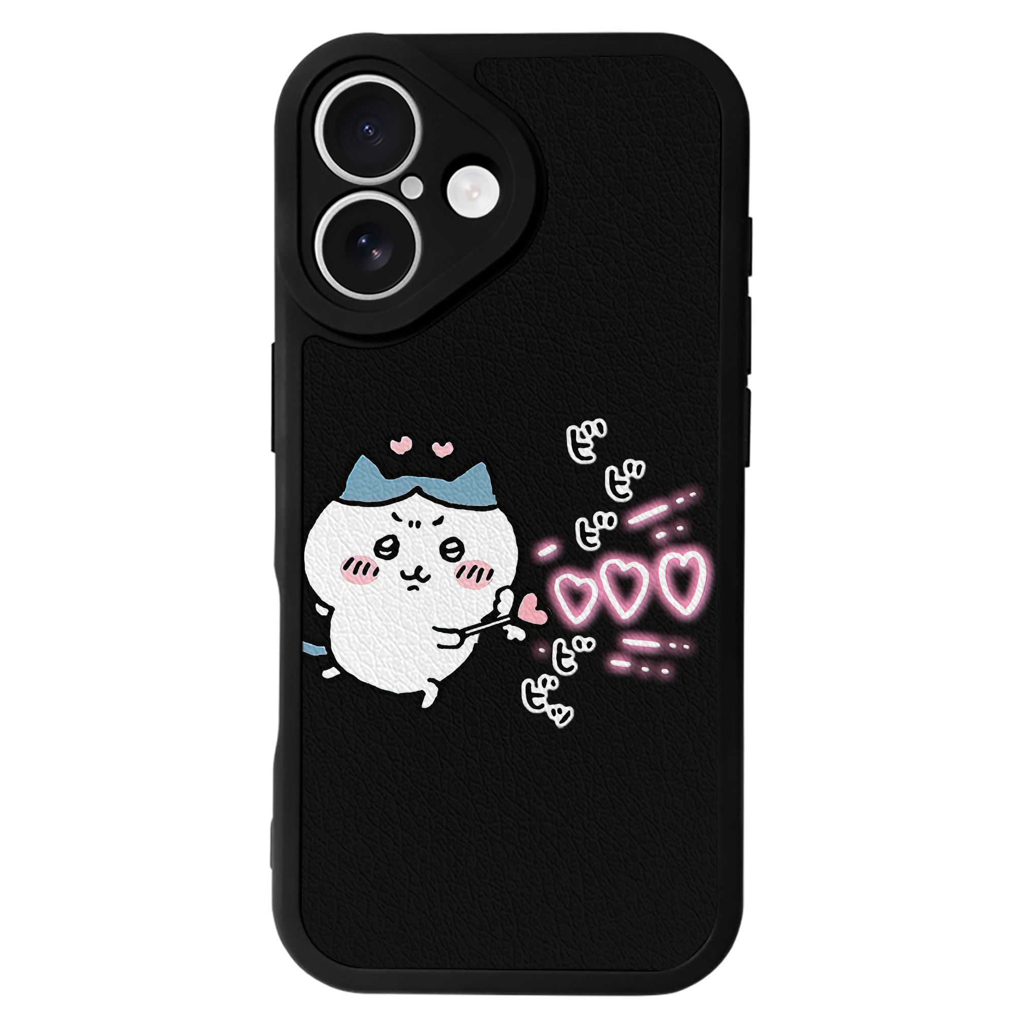 （画像用） ちいかわ ハチワレ Chii-kawa hachiware 【iPhone 16シリーズ対応】シリコンスマホケース（レザー調） 材質：シリコン